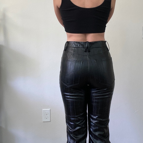 NWOT Better Than Leather Good Icon Good American Faux Vegan Pants - 6/28 - Picture 4 of 8